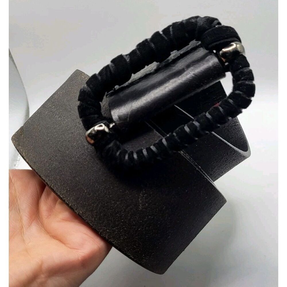 Black Thick Genuine Leather Belt Wide 40in